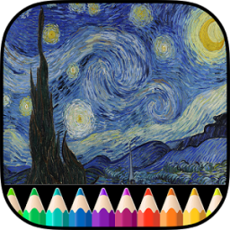 Adult Coloring Book Van Gogh App by TeachersParadise.com