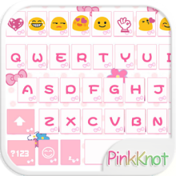 Pink Knot Emoji Keyboard Theme App by Colorful Design