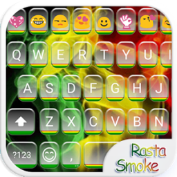 Rasta Smoke Emoji Keyboard App by Colorful Design