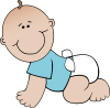+baby+crawling+young+child+diaper+ clipart