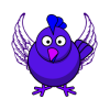 +chicken+round+wings+blue+beak+ clipart