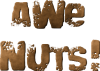 +word+text+awe+nuts+brown+ clipart