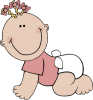 +baby+girl+crawling+ clipart