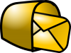 +gold+mailbox+letter+ clipart