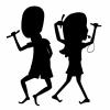 +silhouette+singing+music+ clipart