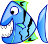 +fish+blue+hungry+ clipart