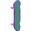 +green+checkerboard+skateboard+deck+ clipart