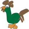 +animal+cartoon+green+rooster+bird+ clipart