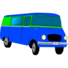 +automobile+transportation+blue+van+ clipart