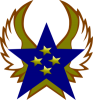 +blue+star+gold+wings+ clipart