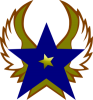 +blue+star+gold+wings+ clipart