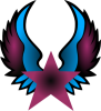 +red+star+blue+wings+ clipart