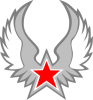 +red+star+grey+wings+ clipart