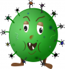 +bacteria+microbe+germ+cartoon+green+ clipart