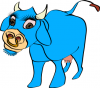 +farm+cattle+animal+cow+blue+ clipart