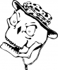 +scary+monster+skull+with+boony+hat+ clipart