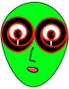 +strange+alien+head+color+ clipart