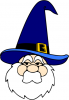 +mythology+wizard+in+blue+hat+ clipart