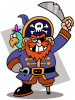 +people+pirate+with+parrot+and+sword+ clipart