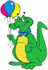 +animal+lizard+alligator+balloons+party+ clipart