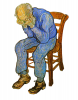 +art+painting+Old+Man+In+Sorrow+isolated+ clipart