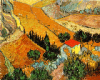+art+painting+Van+Gogh+Landscape+with+House+and+Ploughman+ clipart