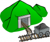 +building+structure+mine+with+coal+cart+ clipart