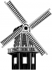 +building+structure+windmill+BW+ clipart