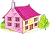 +building+home+dwelling+house+pink+yellow+ clipart