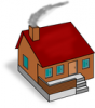 +building+home+dwelling+house+smoke+chimney+ clipart