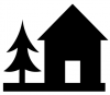 +building+home+dwelling+house+symbol+w+tree+ clipart