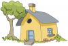 +building+home+dwelling+house+with+tree+ clipart