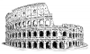+building+structure+colosseum+BW+ clipart