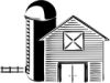 +rural+country+building+barn+and+silo+ clipart