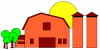 +rural+country+building+barn+and+silos+ clipart