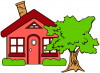 +rural+country+building+cottage+with+tree+red+ clipart