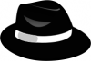 +headware+apparel+fedora+black+ clipart