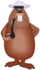 +animal+Castor+rodent+beaver+with+pipe+smoking+ clipart