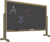+education+learn+blackboard+with+stand+and+letters+ clipart