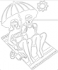 +line+art+outline+at+the+beach+ clipart