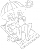 +line+art+outline+at+the+beach+ clipart