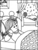 +line+art+outline+girl+in+bed+ clipart