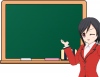 +school+chalkboard+anime+girl+page+ clipart