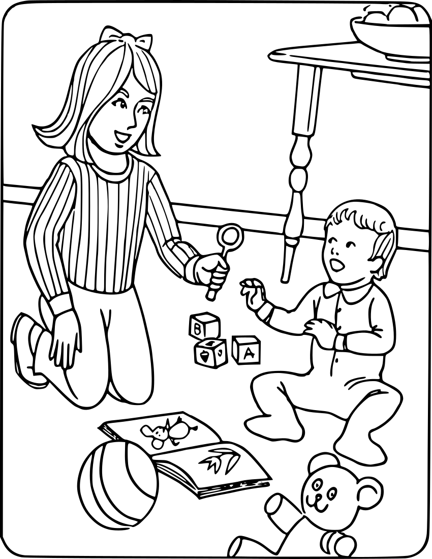 babysitting coloring pages