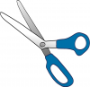 +education+supply+round+tip+scissors+blue+ clipart
