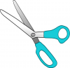 +education+supply+round+tip+scissors+cyan+ clipart