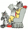 +read+father+cat+reading+ clipart