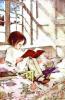 +read+girl+reading+by+window+ clipart