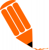 +write+writing+utensile+Pencil+stylized+orange+ clipart