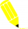 +write+writing+utensile+Pencil+stylized+yellow+ clipart